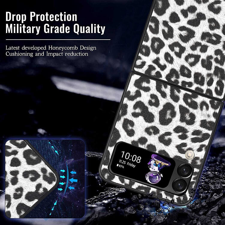 Луксозен Калъф за Samsung Galaxy Z Flip 4, GKK Tempered Leopard Case, Цветен (3)
