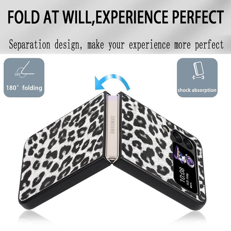 Луксозен Калъф за Samsung Galaxy Z Flip 4, GKK Tempered Leopard Case, Цветен (4)
