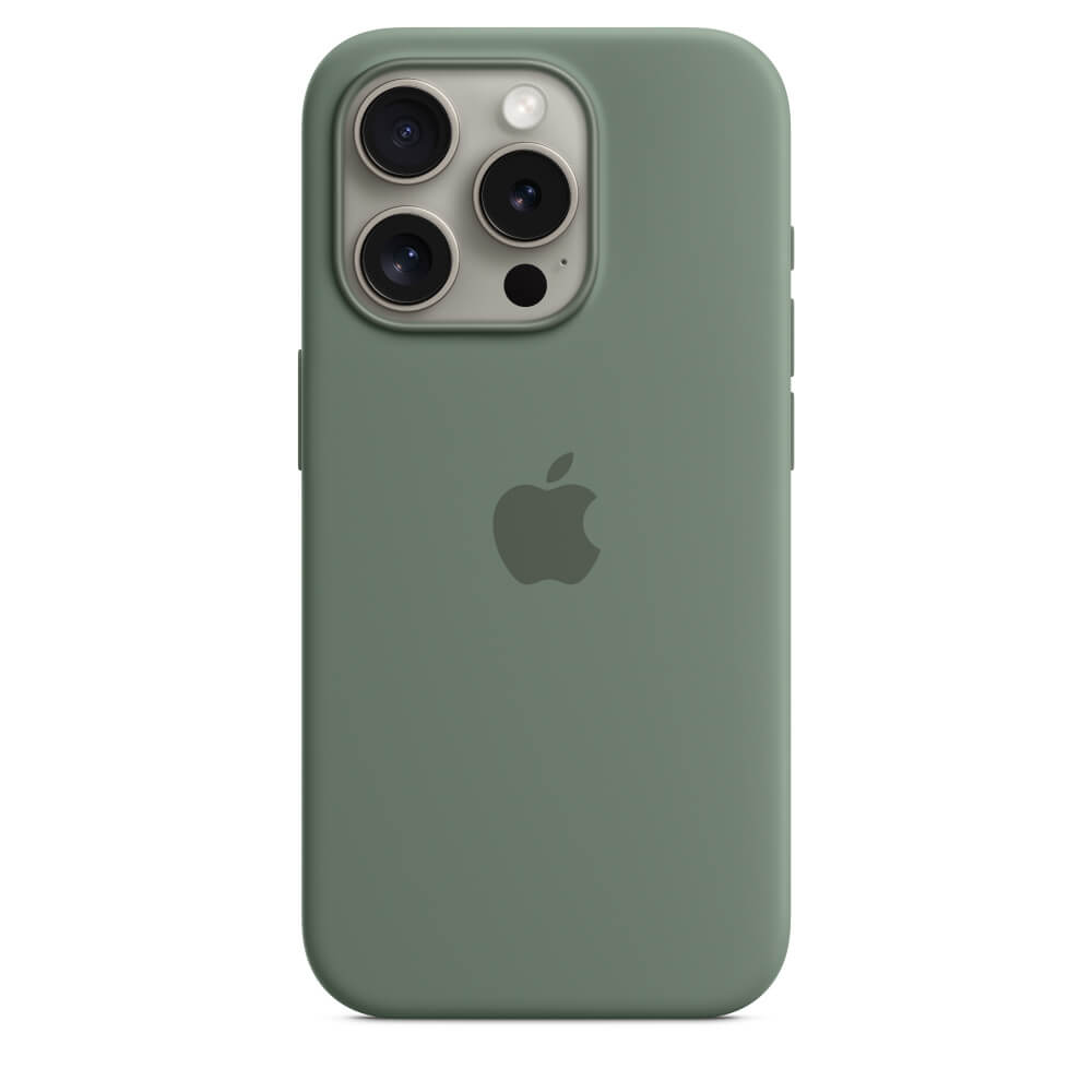 Оригинален Силиконов Калъф за iPhone 15 Pro, Silicone Magsafe Case MT1J3ZM/A, Зелен