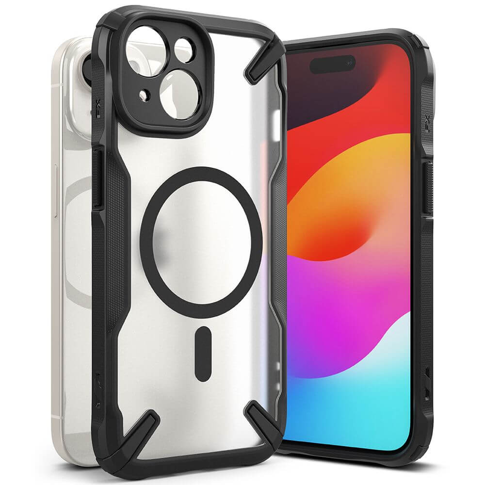 Magsafe Калъф за iPhone 15 Plus, Ringke Fusion X Magnetic, Черен (3)