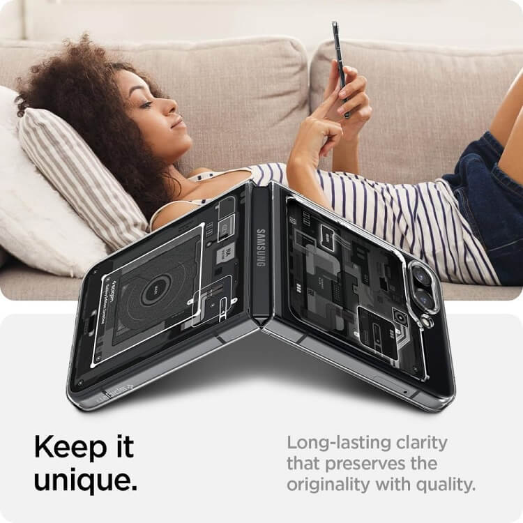 Хибриден Калъф за Samsung Z Flip 5, Spigen Zero One Ultra Hybrid Case, Черен (7)