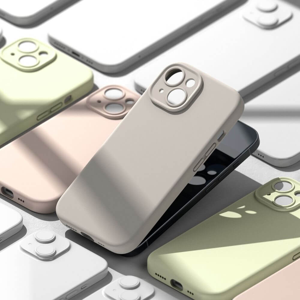 Magsafe Калъф за iPhone 15, Ringke Silicone Magnetic Case, Бежов (8)