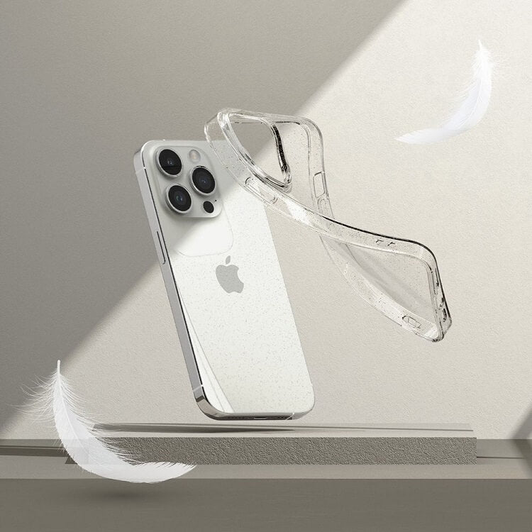 Блестящ Калъф за iPhone 15 Pro, Ringke Air Glitter Case, Прозрачен (3)