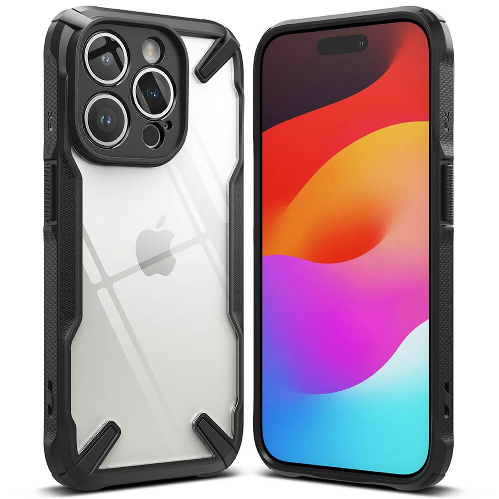 Противоударен Калъф за iPhone 15 Pro Max, Ringke Fusion X Case, Черен (3)