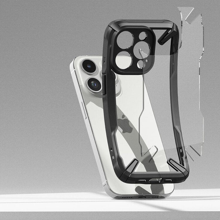 Противоударен Калъф за iPhone 15 Pro Max, Ringke Fusion X Case, Черен (8)