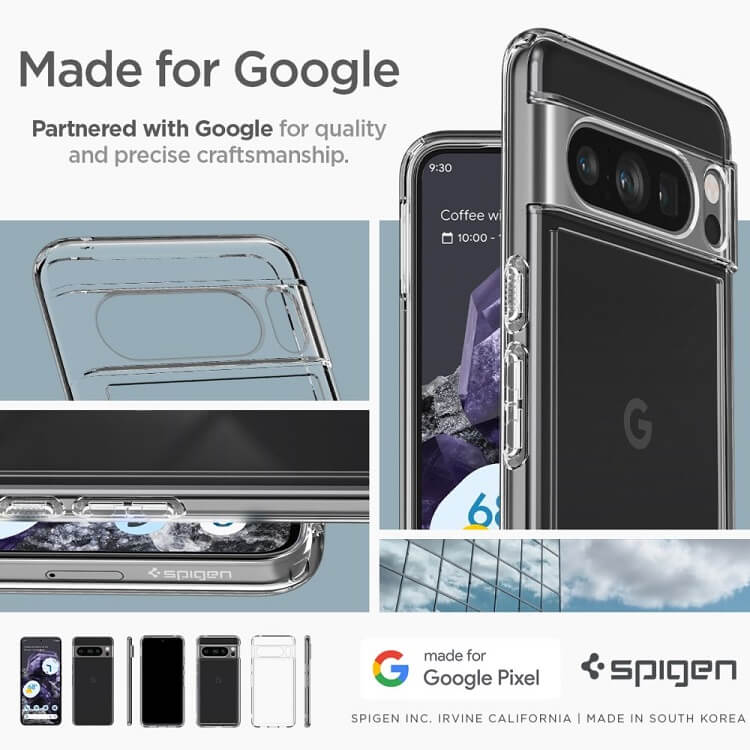 Противоударен Калъф за Google Pixel 8 Pro, Spigen Ultra Hybrid Case, Прозрачен (9)