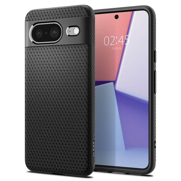 Противоударен Калъф за Google Pixel 8, Spigen Liquid Air Case, Черен