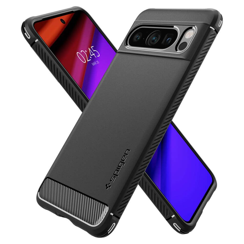 Противоударен Калъф за Google Pixel 8, Spigen Rugged Armor Case, Черен (4)