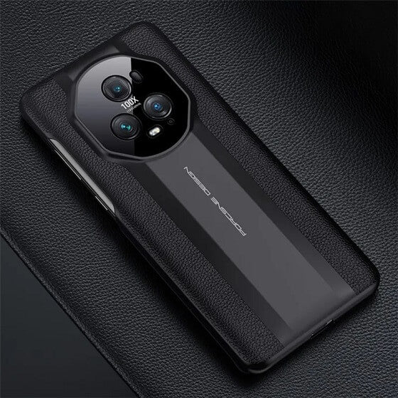 Кожен Калъф за Honor Magic 5 Pro, GKK Leather Design Case, Черен (2)