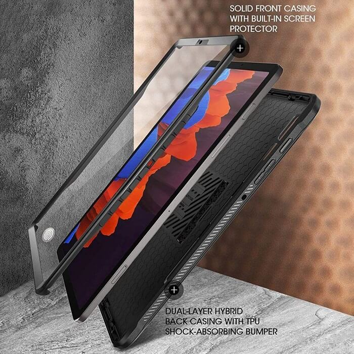 Противоударен Калъф за Samsung Tab S8 / S7, Supcase Unicorn Beetle Pro Case, Черен (3)