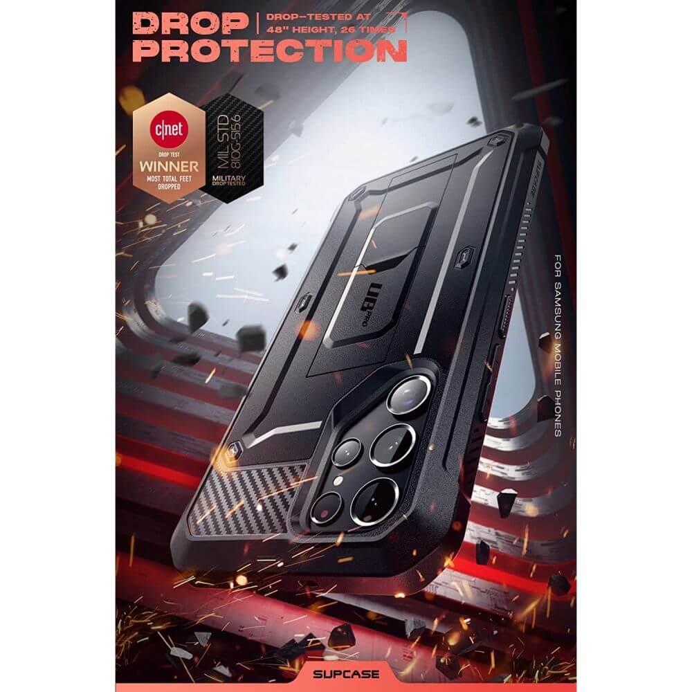 Противоударен Калъф за Samsung S22 Ultra, Supcase Unicorn Beetle Pro, Черен (3)