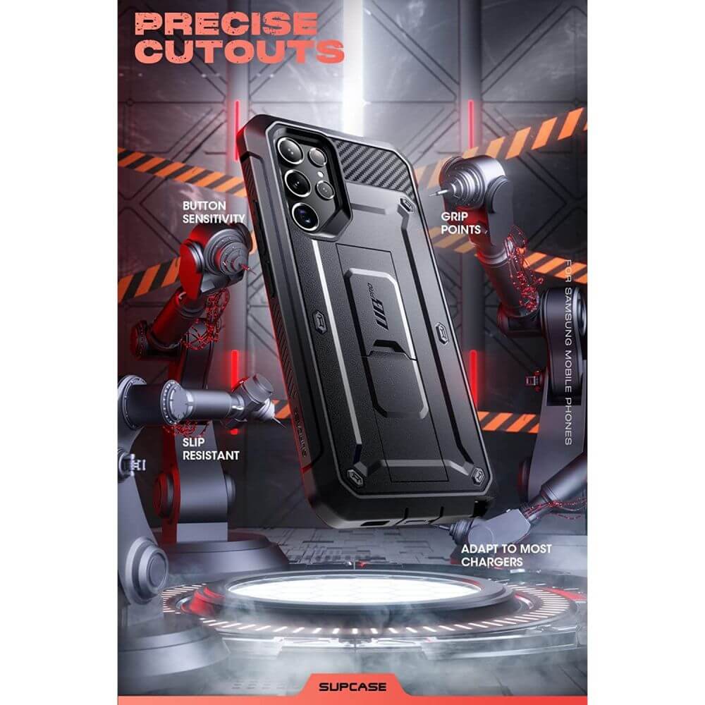 Противоударен Калъф за Samsung S22 Ultra, Supcase Unicorn Beetle Pro, Черен (5)