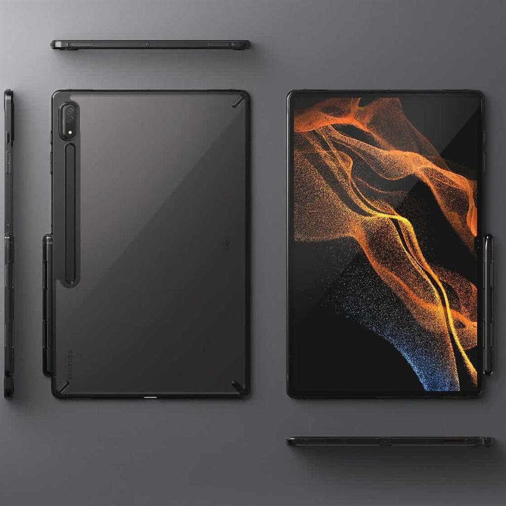 Противоударен Калъф за Samsung Tab S8 Ultra Book, Ringke Fusion X Case, Черен (3)