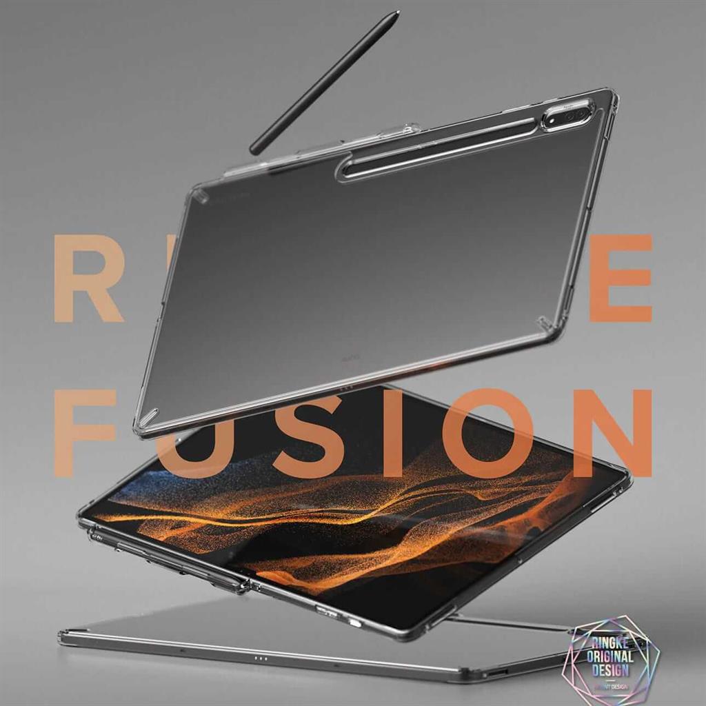 Противоударен Калъф за Samsung Tab S8 Ultra Book, Ringke Fusion X Case, Прозрачен (6)