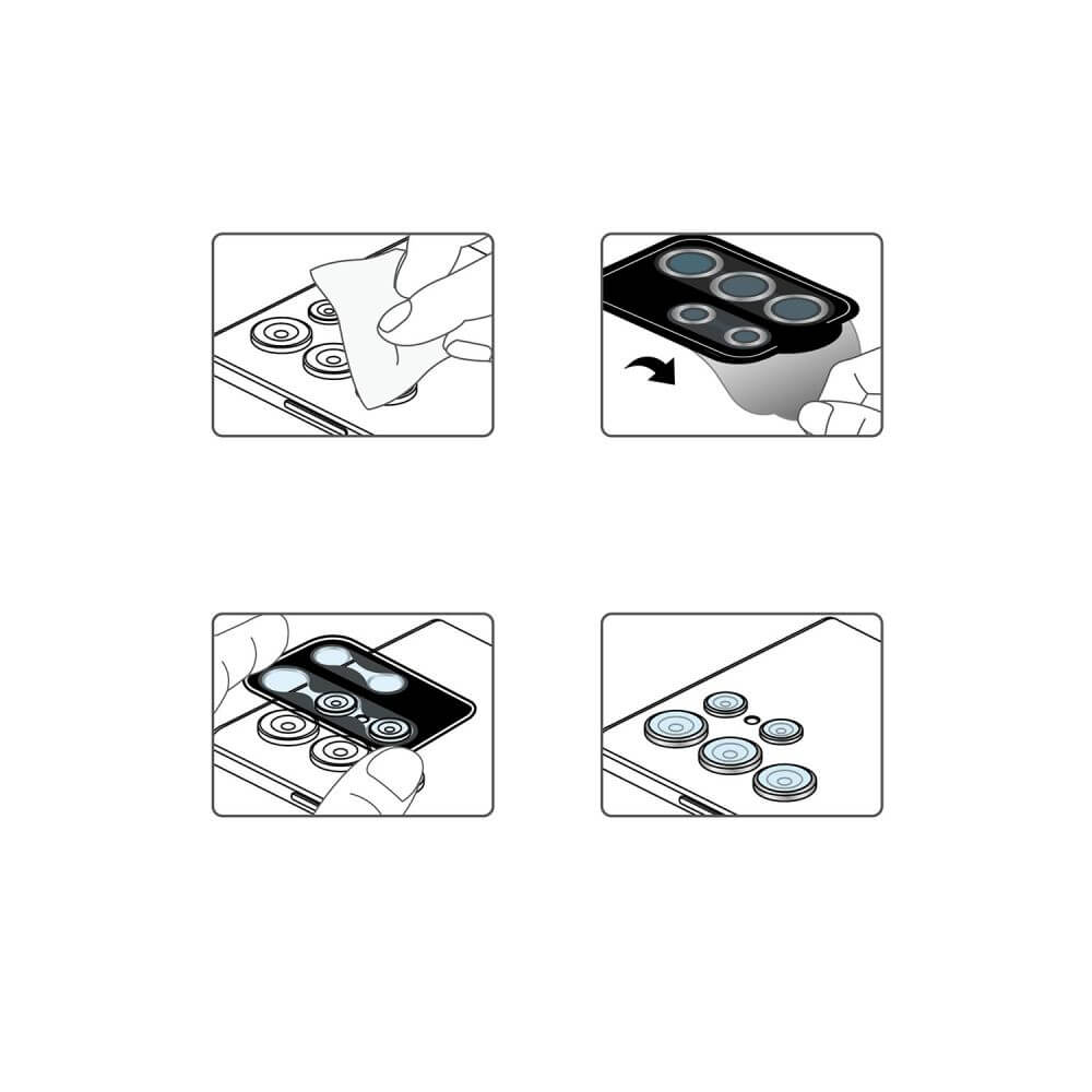 Протектор за Камерата на Samsung S22 Ultra, Ringke Cam Lens Frame Glass, Черен (6)