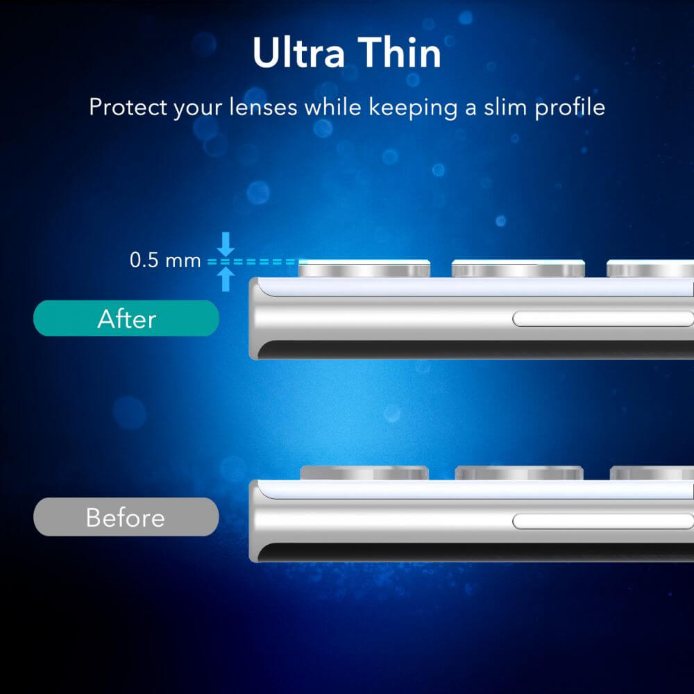 Протектор за Камерата на Samsung S22 Ultra, ESR Camera Lens Ring Glass, Черен (2)