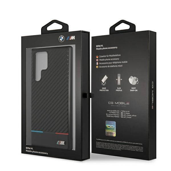 Карбонов Калъф за Samsung S22 Ultra, BMW M Triangles Case, Черен (6)