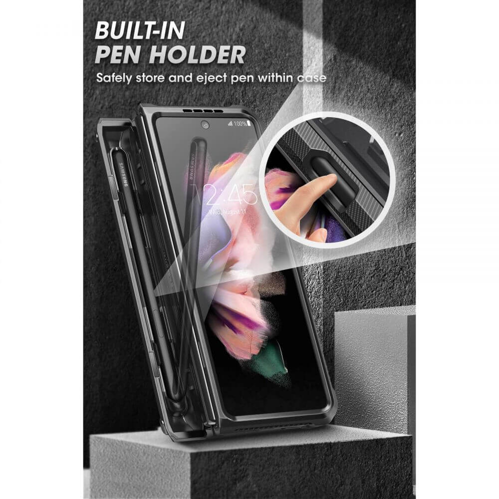 Противоударен Калъф за Samsung Z Fold 3, Supcase Unicorn Beetle Pro, Черен (5)