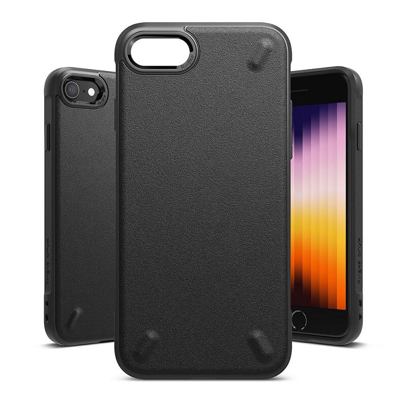 Противоударен Силиконов Калъф за iPhone SE 2022/2020 8/7, Ringke Onyx Case, Черен