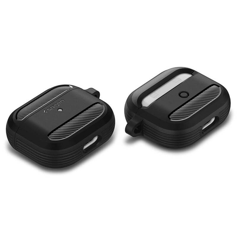 Противоударен Калъф за Apple AirPods 3, Spigen Rugged Armor Case, Черен (3)