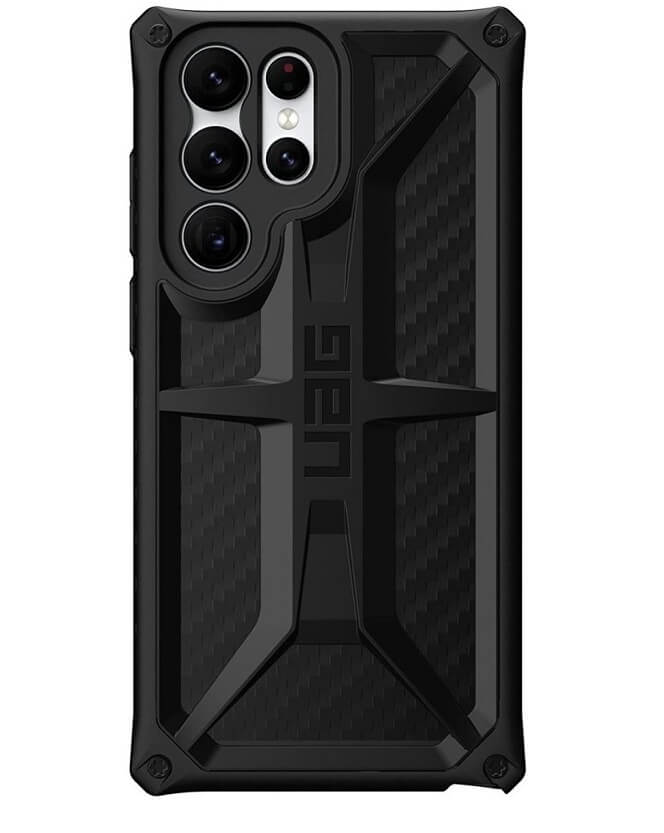 Противоударен Калъф за Samsung S22 Ultra, UAG Monarch Carbon Fiber Case, Черен (2)