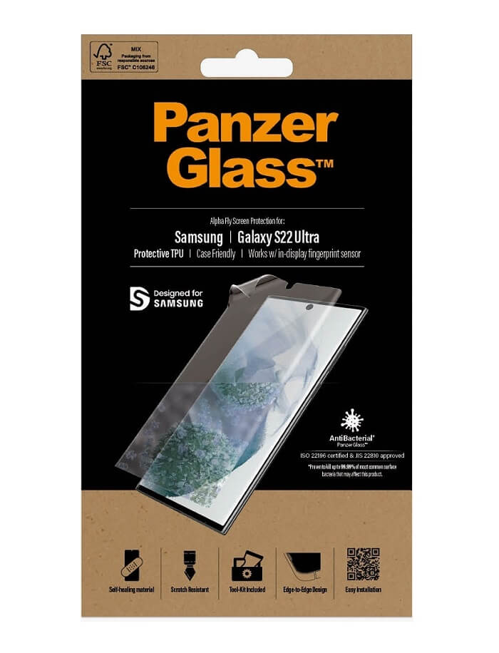 Гъвкав Протектор за Samsung S22 Ultra, Panzer TPU Glass, Прозрачен