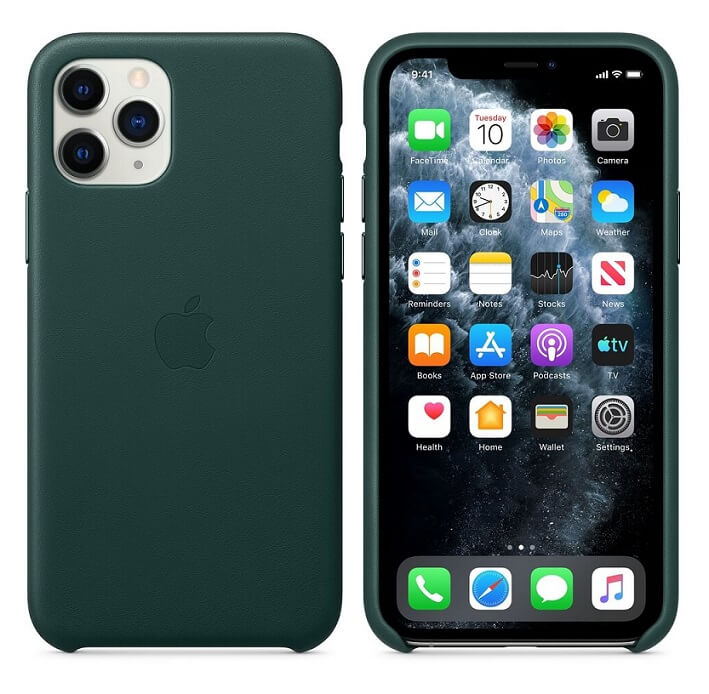 Оригинален Кожен Калъф за Apple iPhone 11 Pro Max, Leather Case MX0C2ZM/A, Зелен (3)