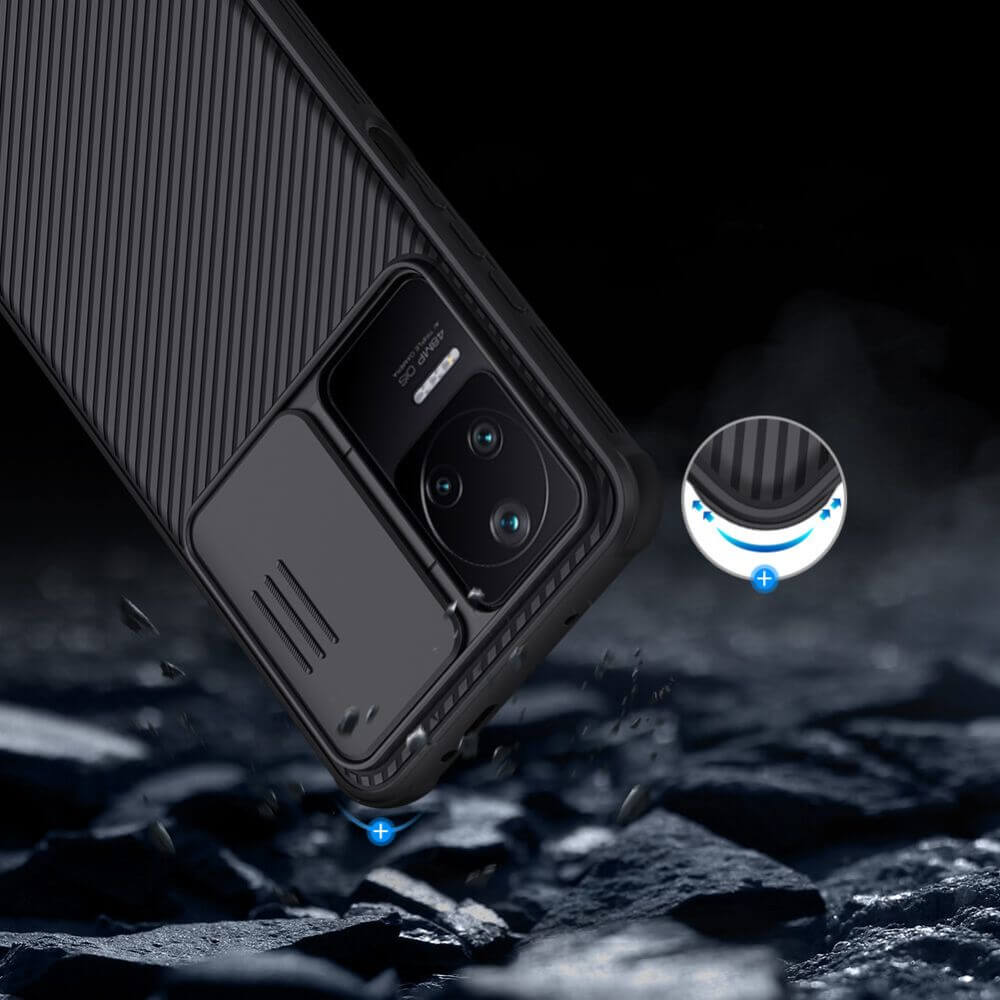 Калъф с Плъзгач за Камера за Xiaomi Poco F4, Nillkin CamShield Case, Черен (3)