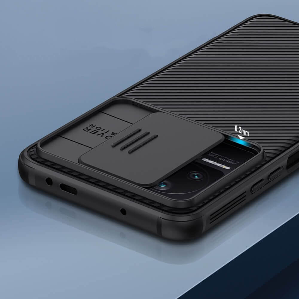 Калъф с Плъзгач за Камера за Xiaomi Poco F4, Nillkin CamShield Case, Черен (2)