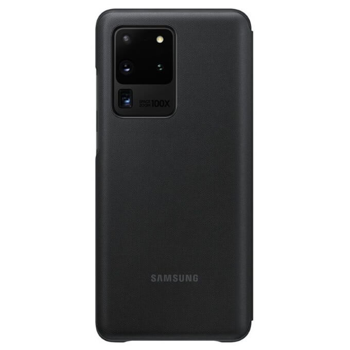 Оригинален Активен Калъф за Samsung S20 Ultra Led View Cover Book Case EF-NG988PBEGEU, Черен (3)
