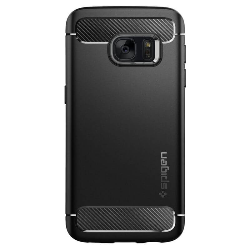 Противоударен Калъф за Samsung S7, Spigen Rugged Armor Case, Черен (2)