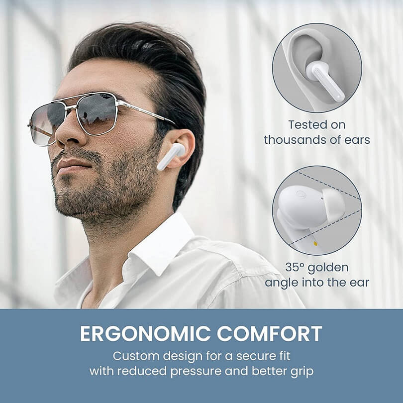 Безжични TWS Слушалки, Xiaomi Haylou GT7 Handsfree Bluetooth, Бял (6)