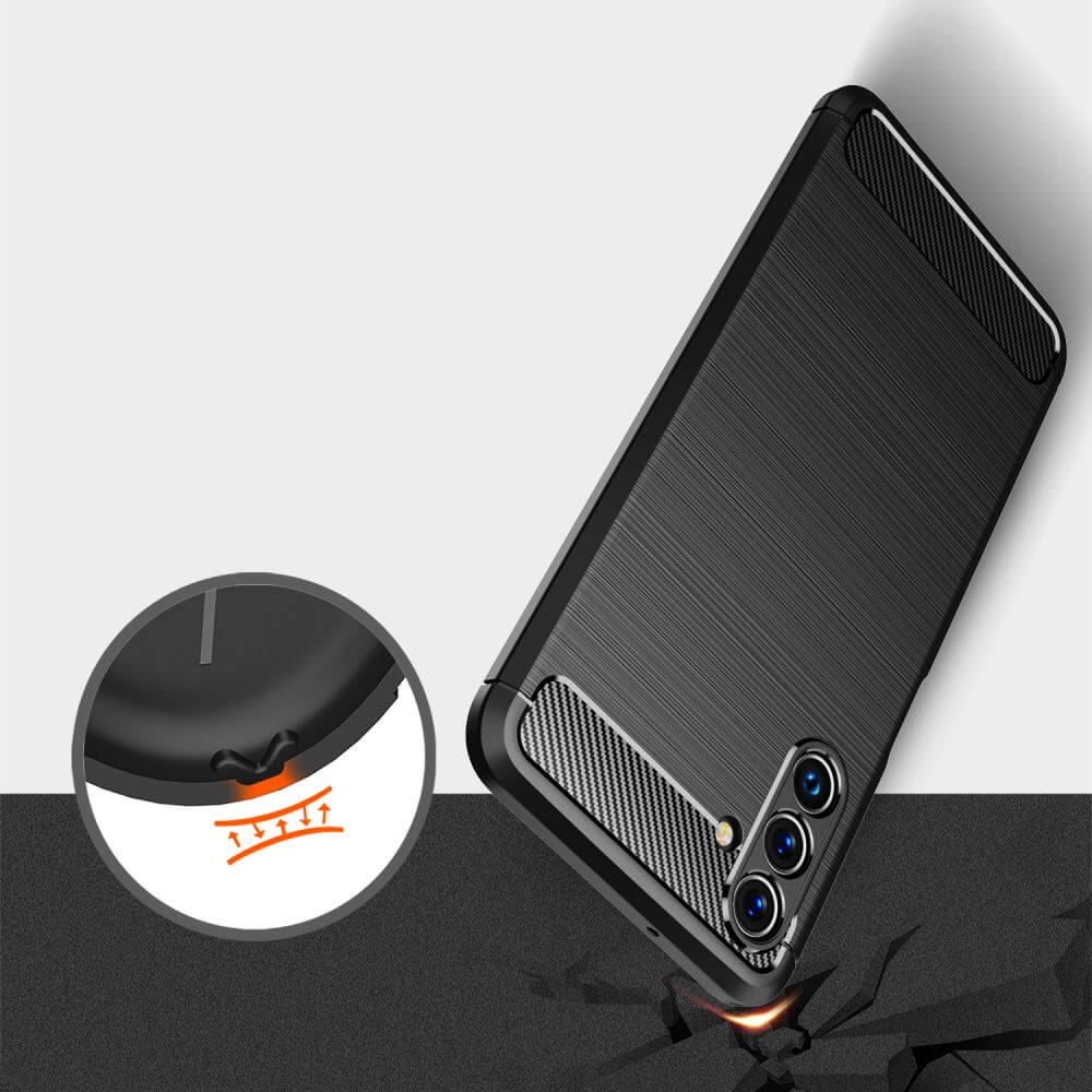 Защитен Калъф за Samsung A13 5G, Premium Carbon Case, Черен (5)