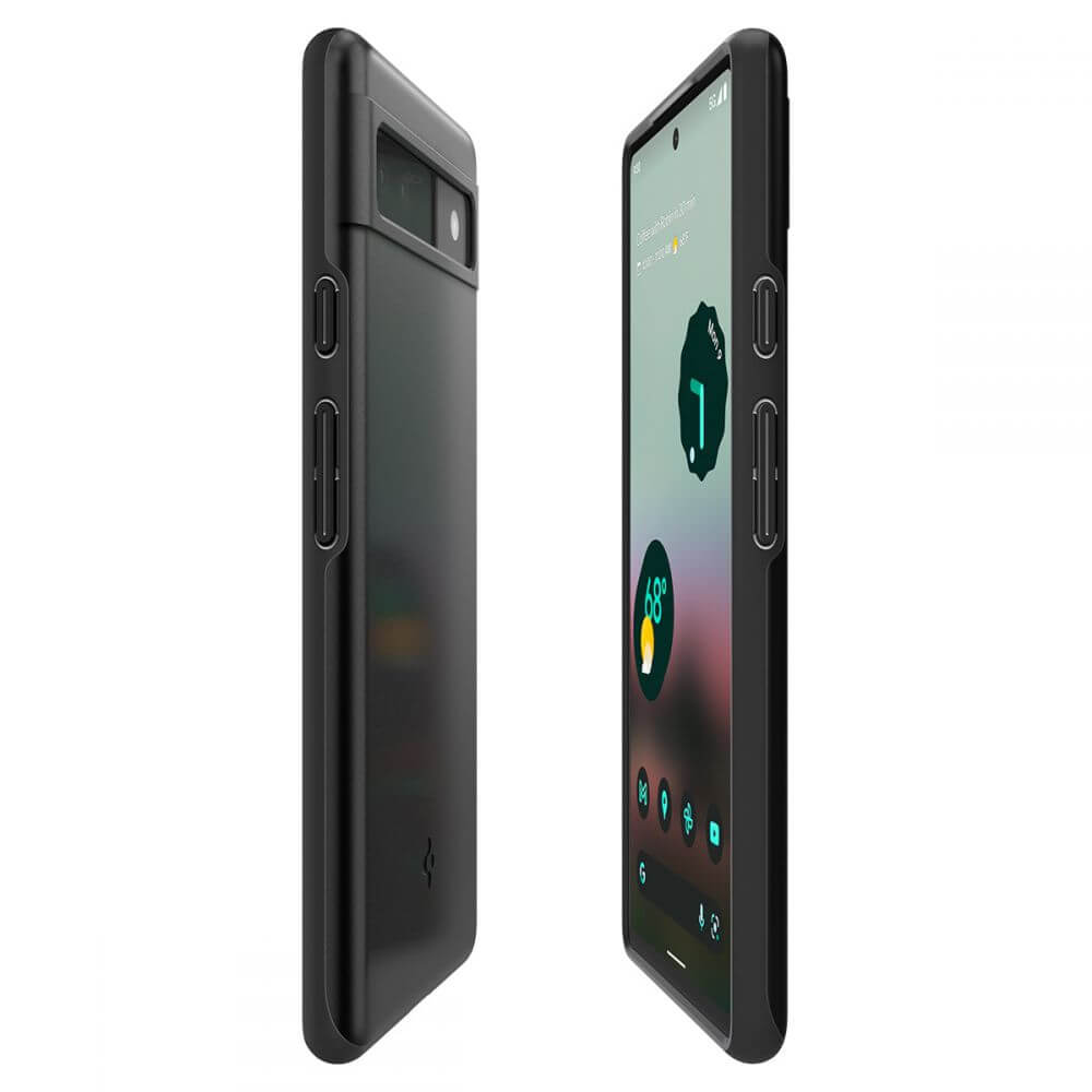 Противоударен Калъф за Google Pixel 6A, Spigen Thin Fit Case, Черен (3)