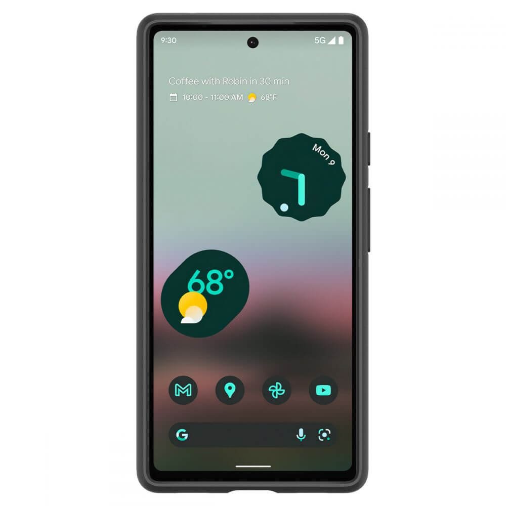 Противоударен Калъф за Google Pixel 6A, Spigen Thin Fit Case, Черен (5)