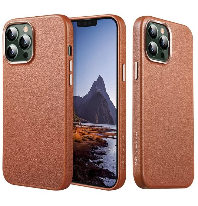 Magsafe Калъф от Естествена Кожа за iPhone 13 Pro Max, ESR Metro Case, Кафяв (3)