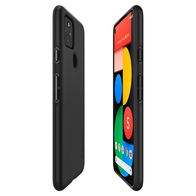 Противоударен Калъф за Google Pixel 5, Spigen Thin Fit Case, Черен (2)