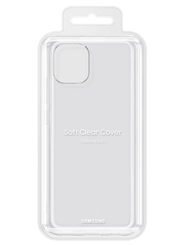 Оригинален Силиконов Калъф за Samsung A03, Soft Clear Cover Case EF-QA036TTEGEU, Прозрачен (5)