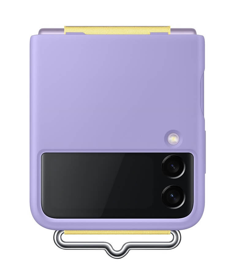 Оригинален Силиконов Калъф за Samsung Z Flip 3, Silicone Cover Strap Case EF-GF711TVEGWW, Лилав (4)