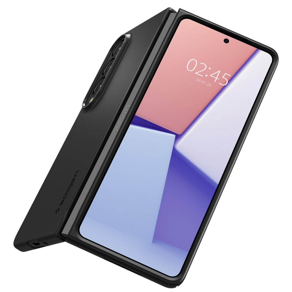 Тънък Матов Калъф за Samsung Z Fold 4, Spigen AirSkin Case, Черен (4)