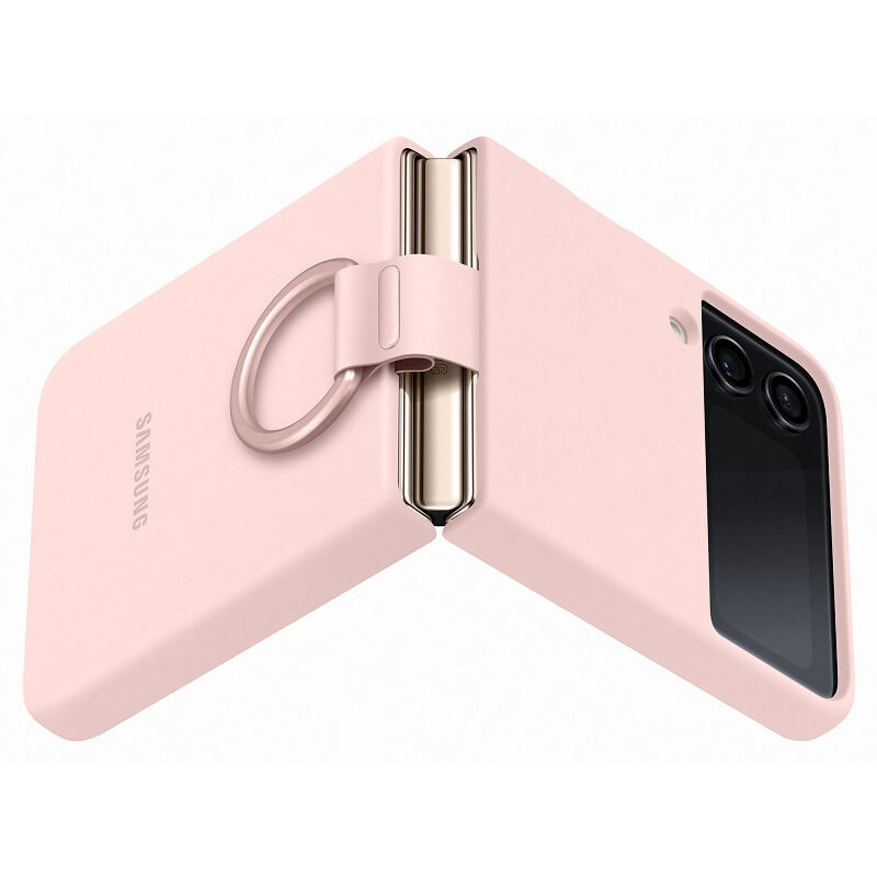 Оригинален Силиконов Калъф Samsung Z Flip 4, Silicone Ring Cover Case EF-PF721TPEGWW, Розов (2)