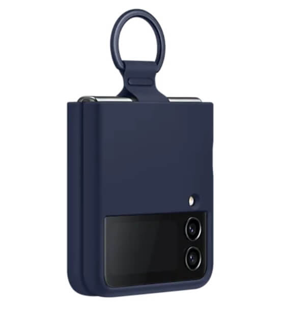 Оригинален Силиконов Калъф Samsung Z Flip 4, Silicone Ring Cover Case EF-PF721TNEGWW, Тъмно Син (4)