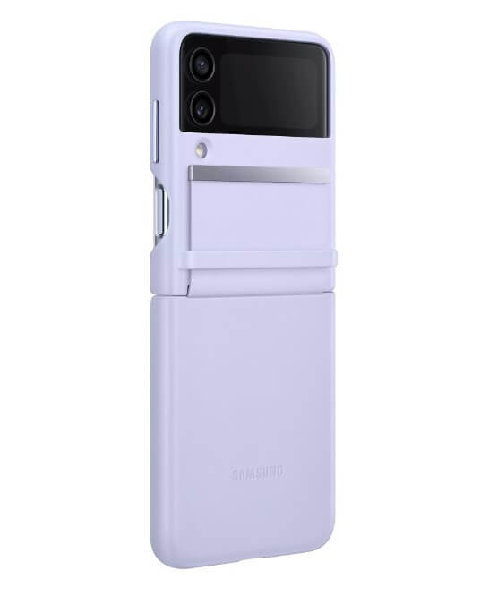 Оригинален Кожен Калъф Samsung Z Flip 4, Flap Leather Case EF-VF721LLE, Лилав (3)