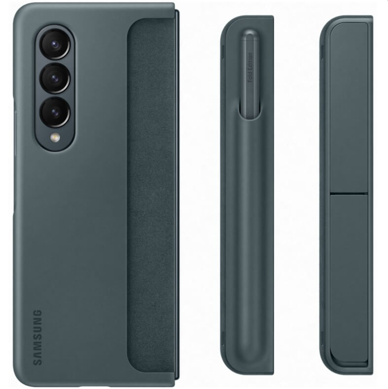 Оригинален Калъф с Писалка за Samsung Z Fold 4, Standing Cover with Pen Case EF-OF93PCJ, Зелен (2)