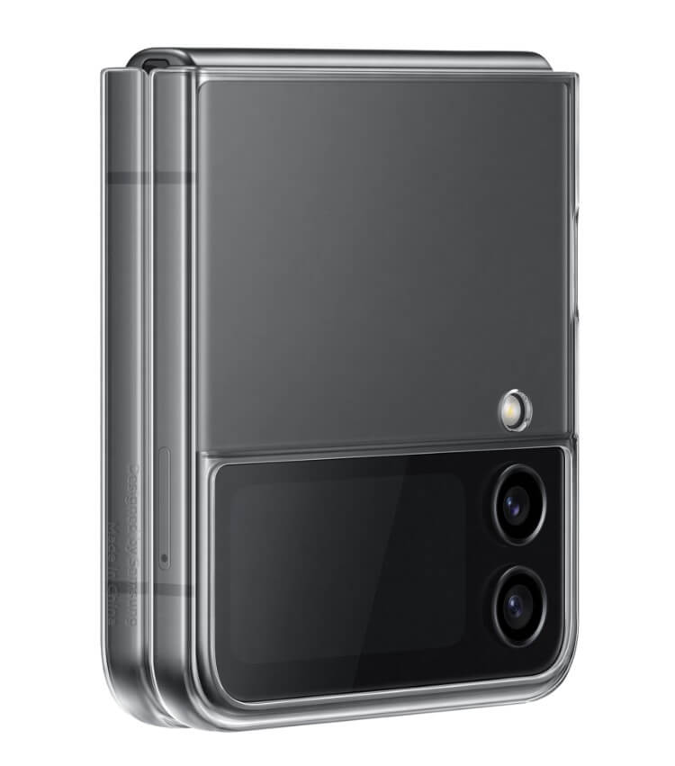 Оригинален Тънък Калъф за Samsung Z Flip 4, Clear Slim Cover Case EF-QF721CTEGWW, Прозрачен (3)