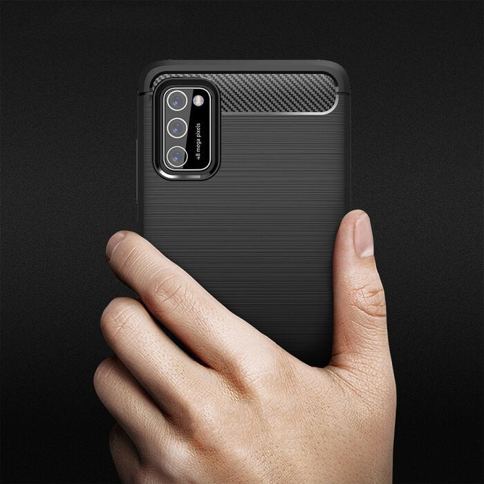 Защитен Калъф за Samsung A03S, Tech-Protect Premium Carbon Case, Черен (4)