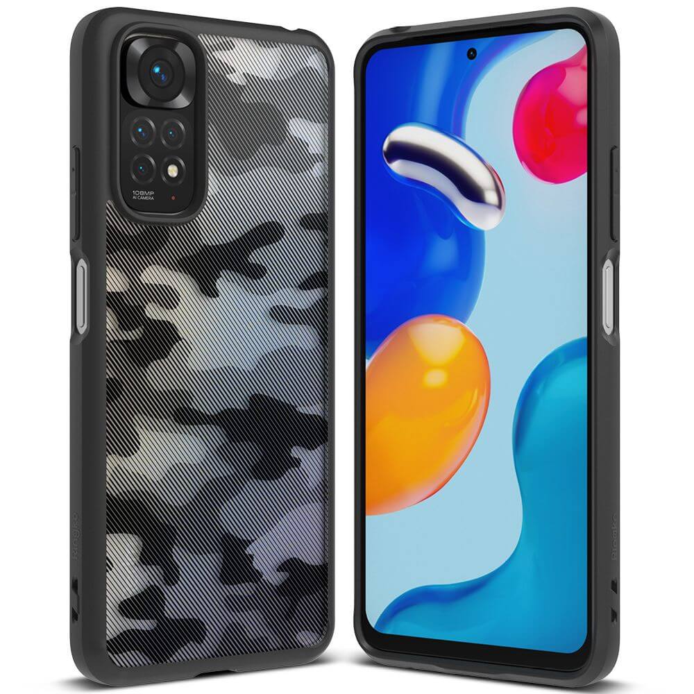 Противоударен Калъф за Xiaomi Redmi Note 11, Ringke Fusion Matte Camo, Черен