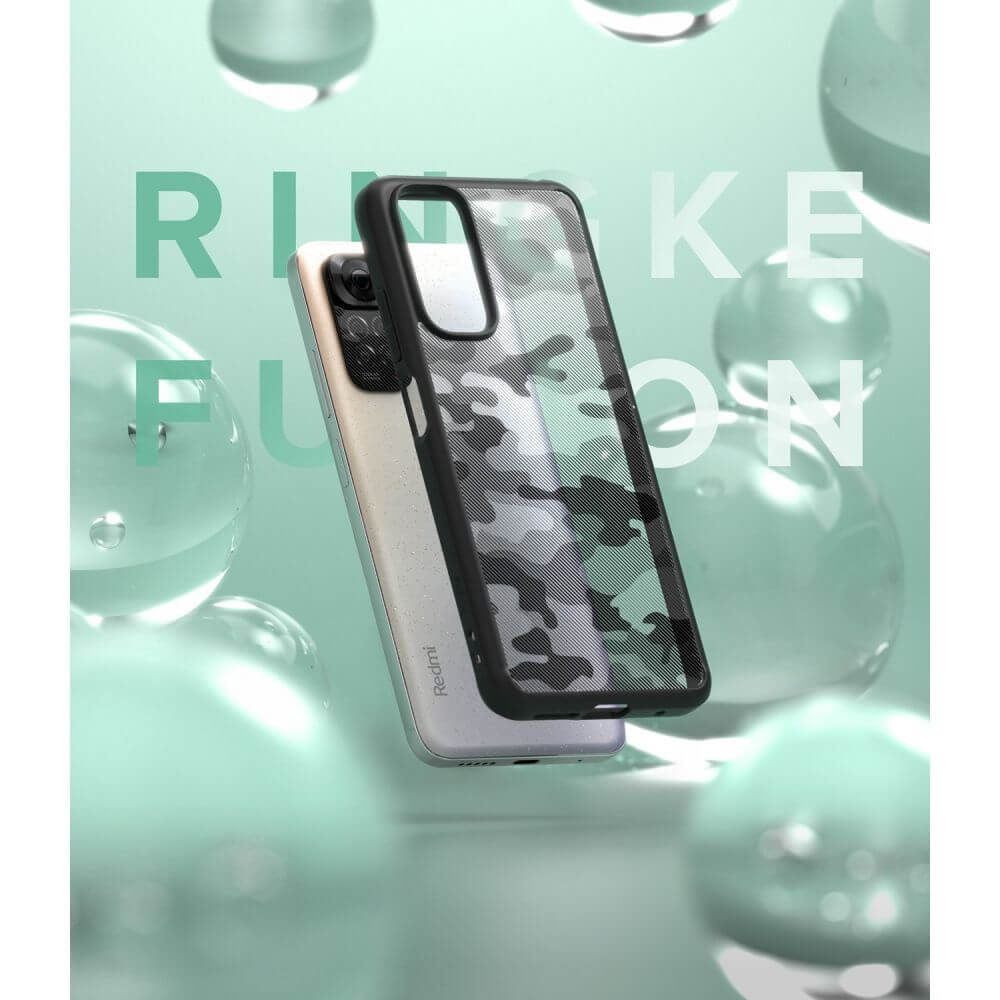 Противоударен Калъф за Xiaomi Redmi Note 11, Ringke Fusion Matte Camo, Черен (8)