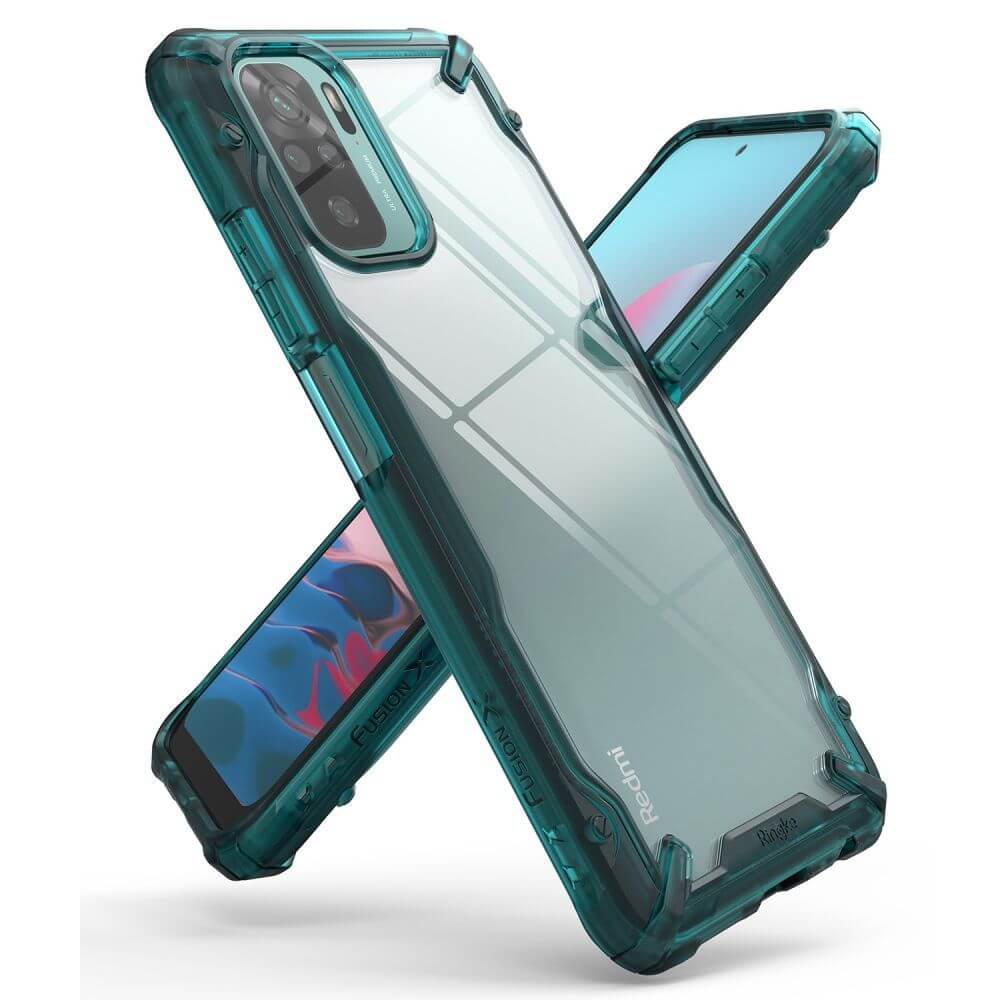 Противоударен Калъф за Xiaomi Redmi Note 10/10S, Ringke Fusion X Case, Зелен (2)