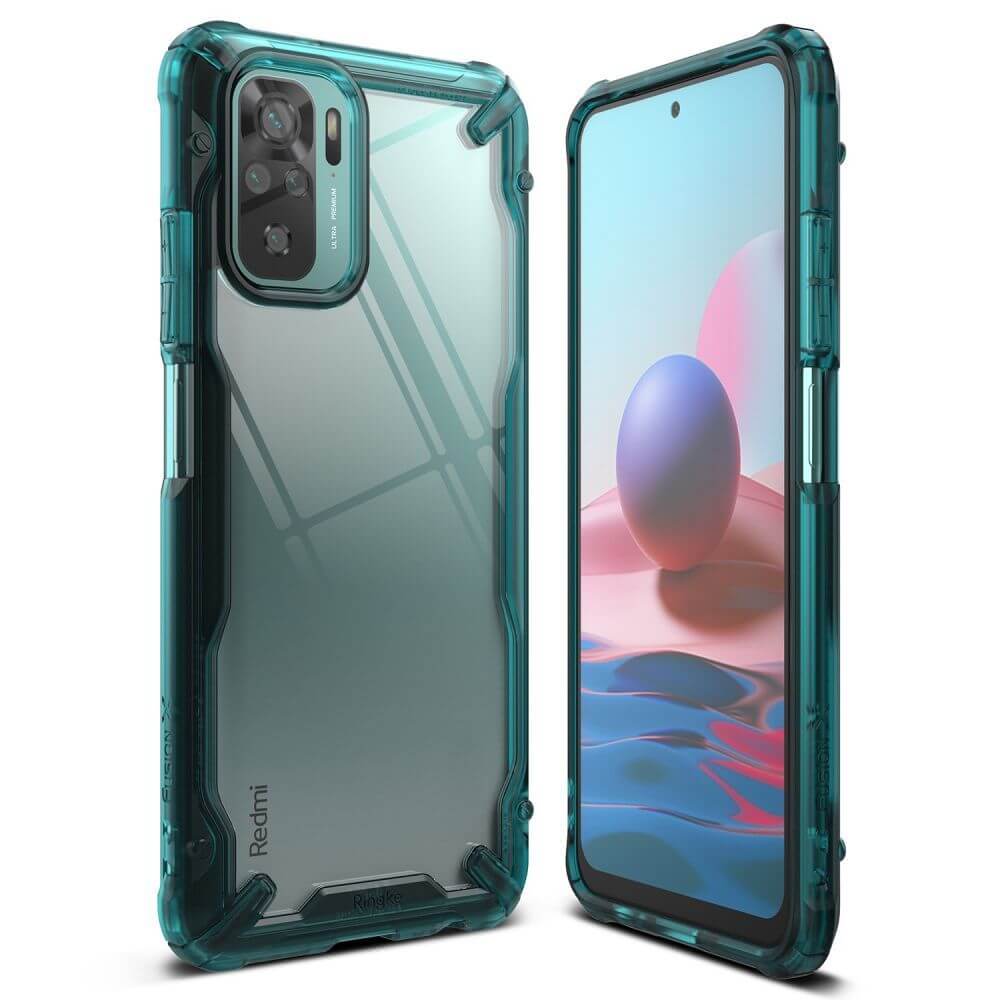 Противоударен Калъф за Xiaomi Redmi Note 10/10S, Ringke Fusion X Case, Зелен